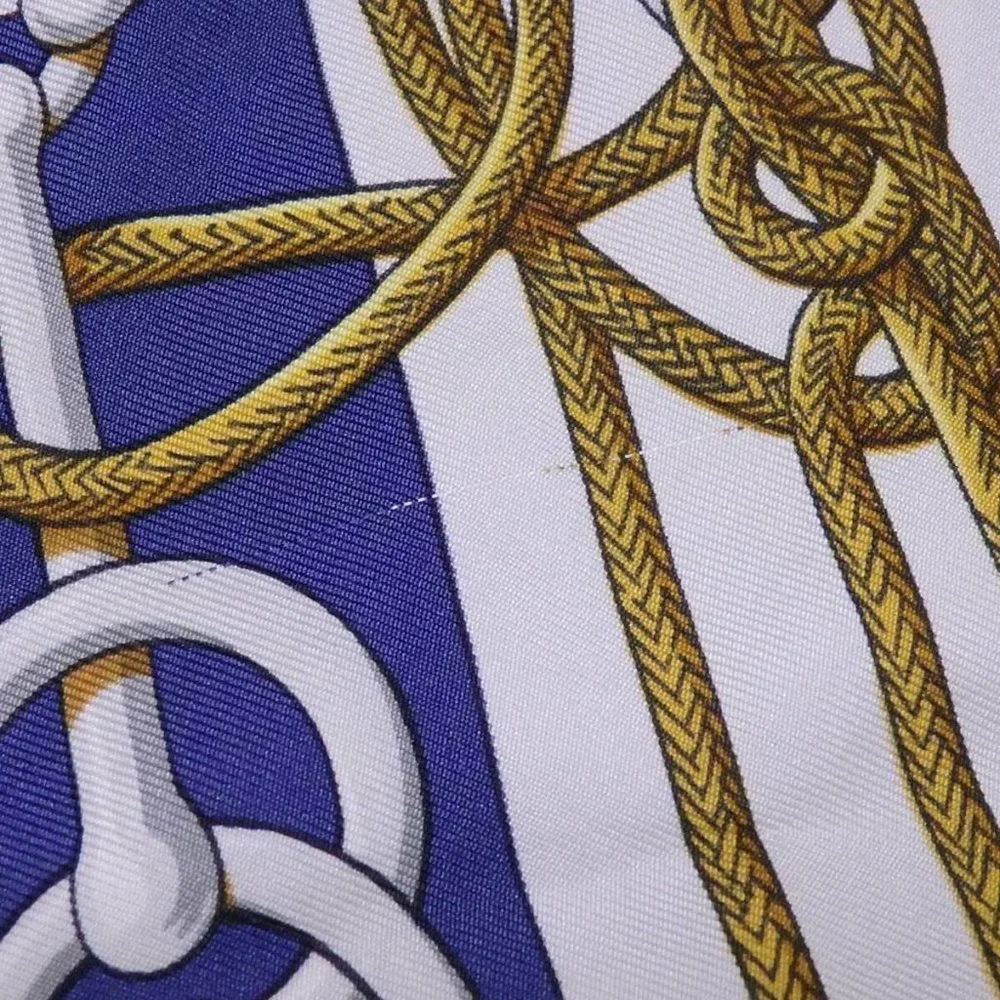 Auth HERMES Carre 90 Cliquetis Scarf Blue/Multicolor 100% Silk - Picture 9 of 12